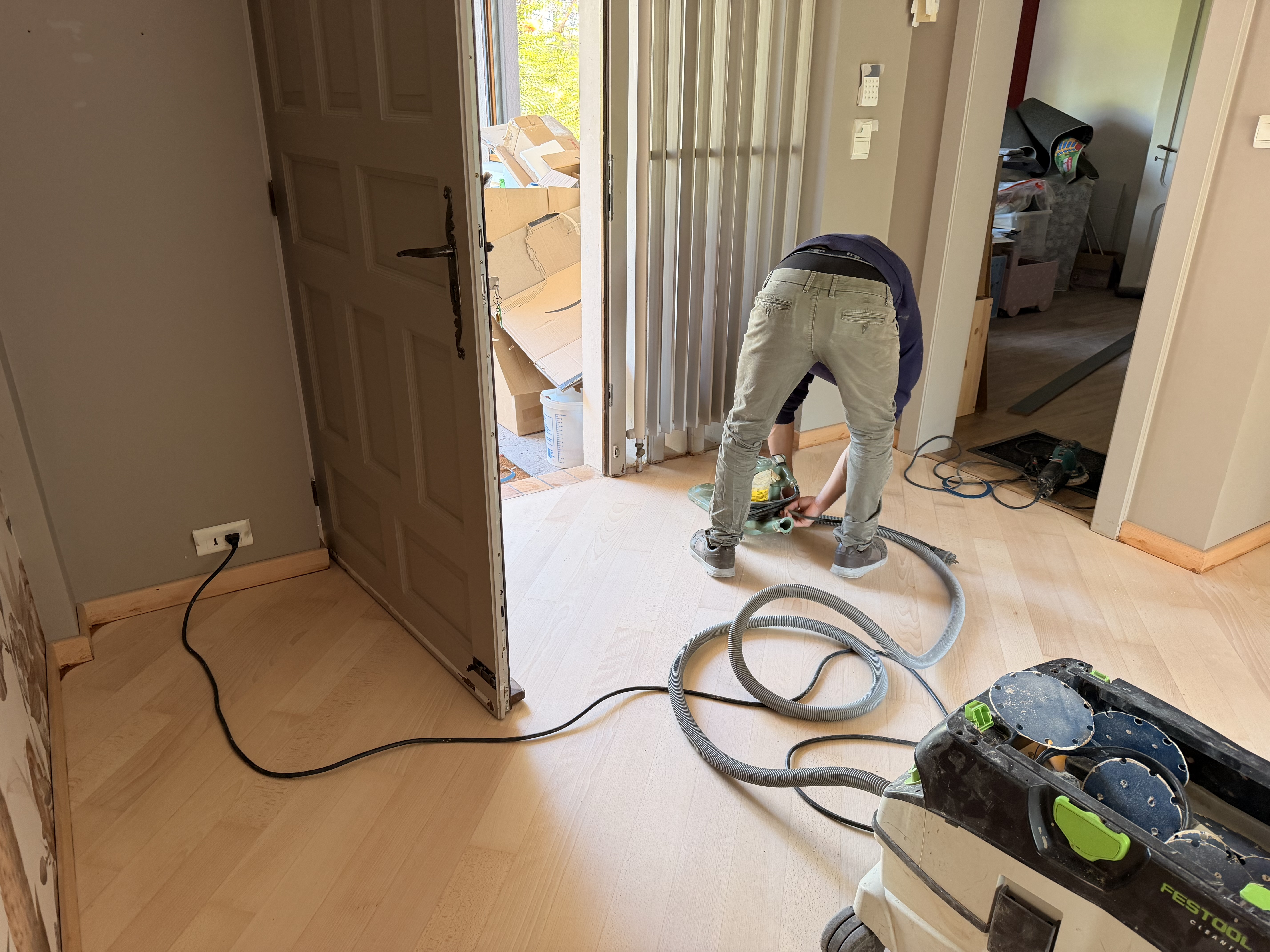 Parquet chêne après vitrification mat à Zimmersheim – résultat final