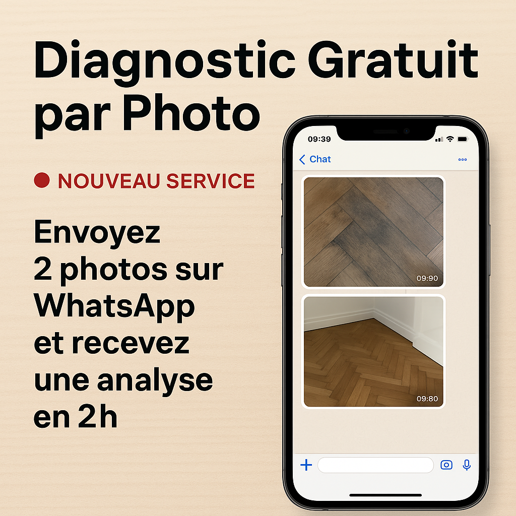 Diagnostic parquet gratuit par photo : le premier service d'analyse express en France (2h)